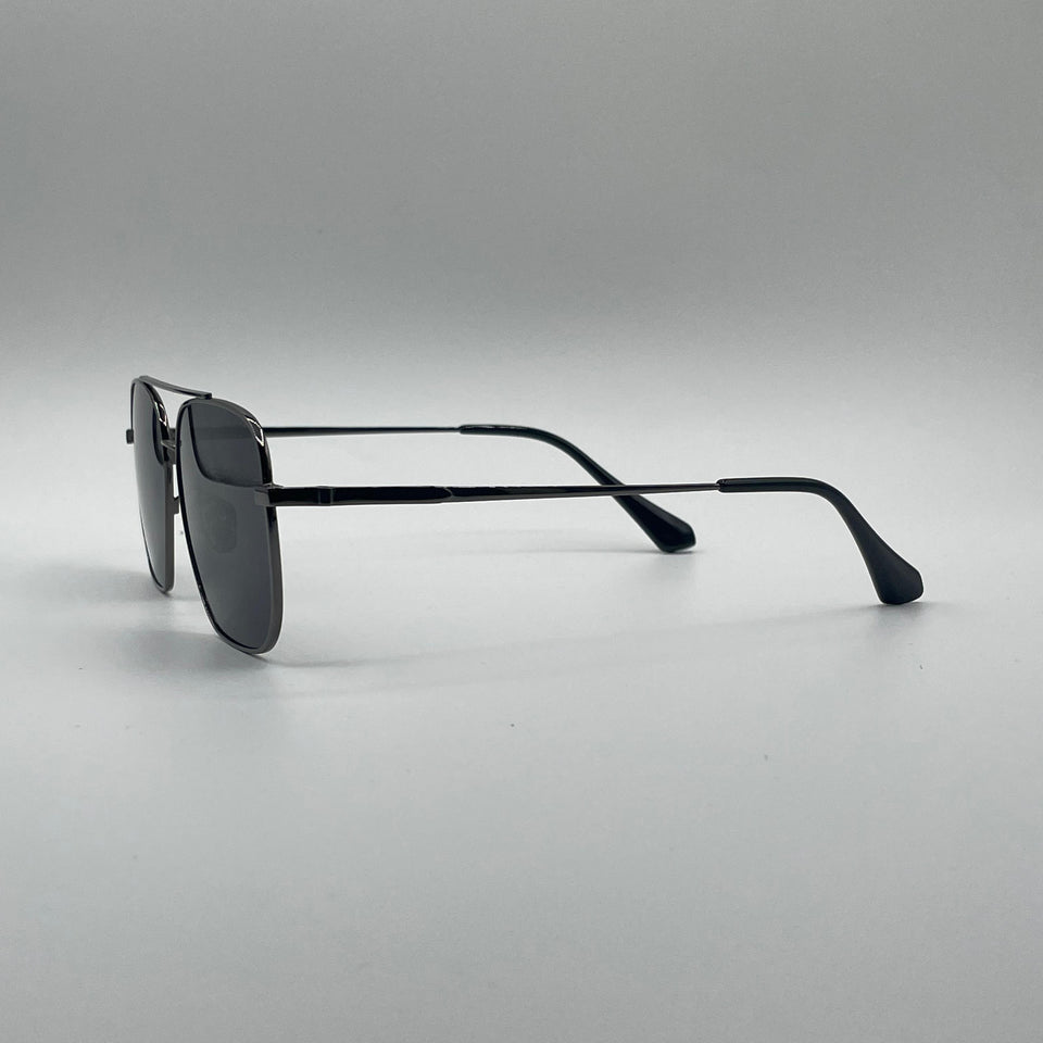 Retro Aviator Thin Black Frame Polarized Men Sunglasses-205
