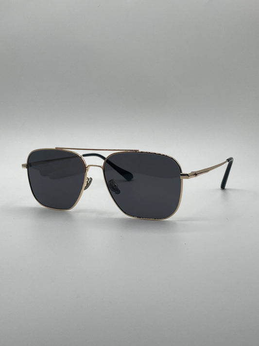 Retro Aviator Thin Golden Frame Polarized Sunglasses-204