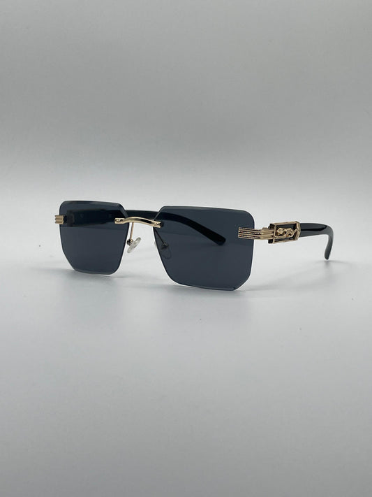 Rimless Black Frame Sunglasses-198