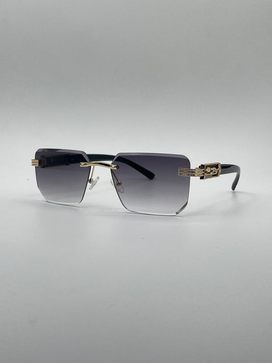 Rimless Light Black Frame Sunglasses-197