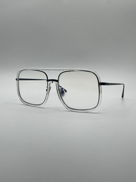 Soft Square White Frame Optics-413