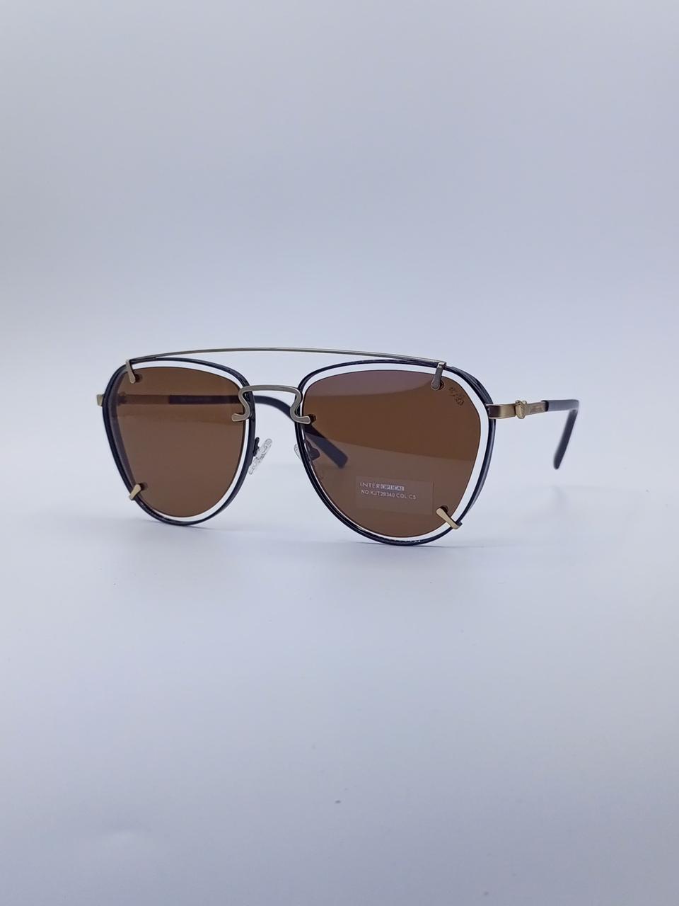 Rounded Dual Bridge Brown Men’s Sunglasses-217