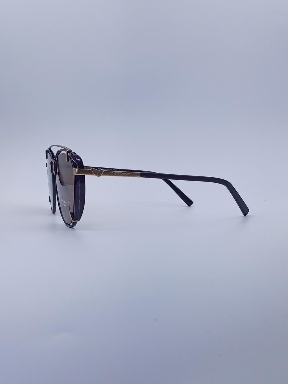 Rounded Dual Bridge Brown Men’s Sunglasses-217