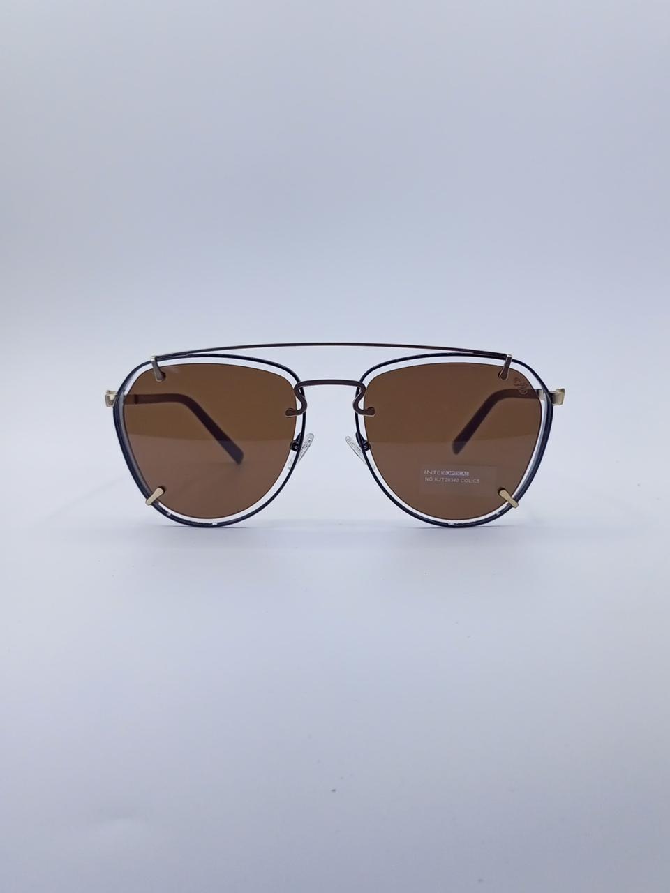 Rounded Dual Bridge Brown Men’s Sunglasses-217