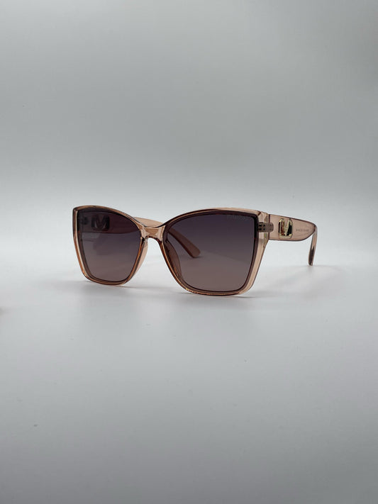 Cat Eye Beige Frame Women's Sunglasses-177