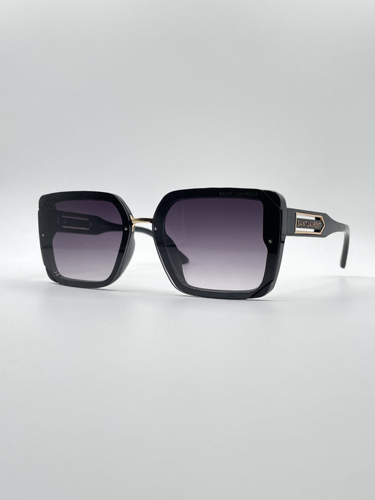 Acetate Black Frame Women's Sunglasses-091