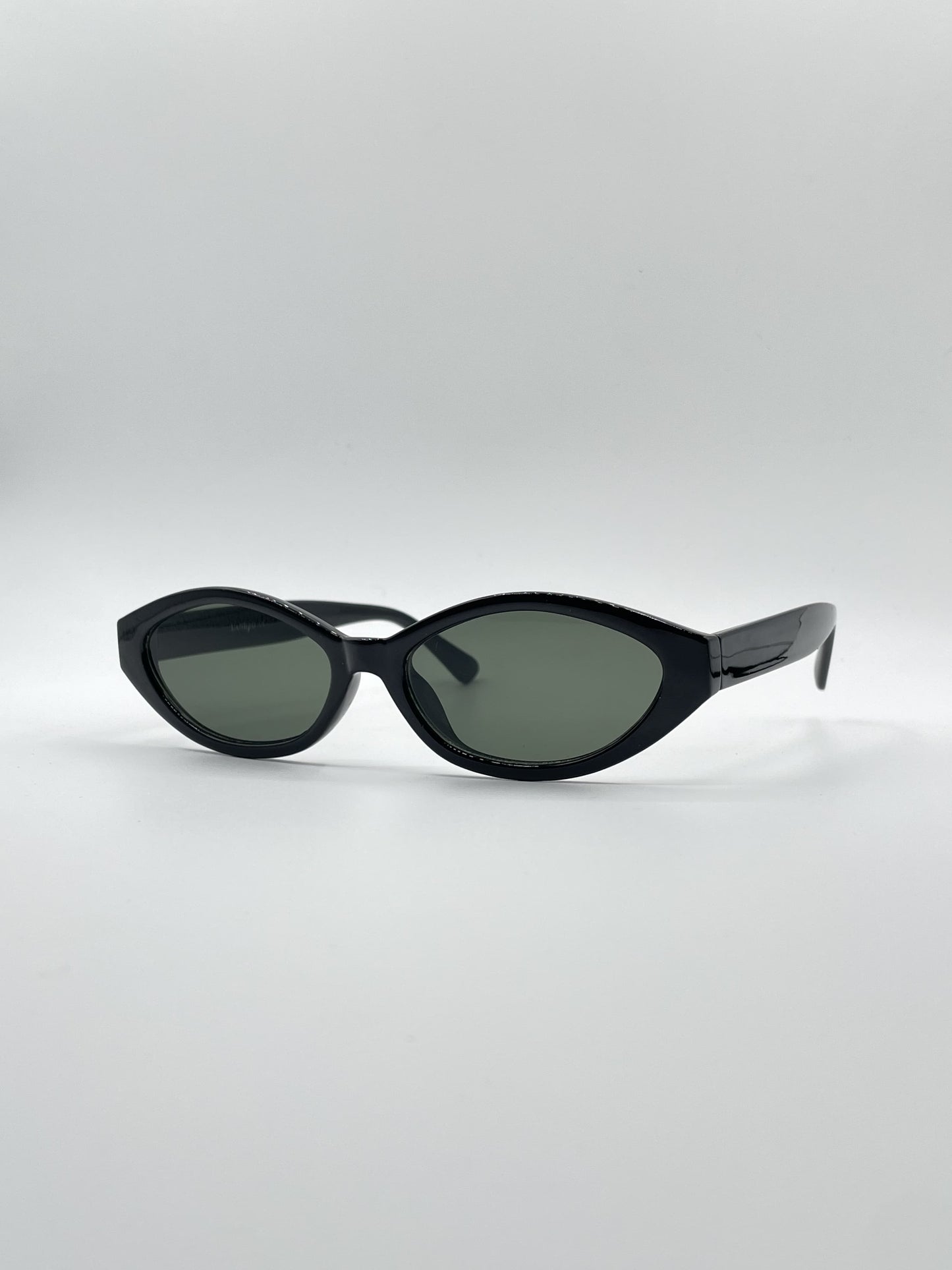 Acetate Black Frame Women's Sunglasses-077