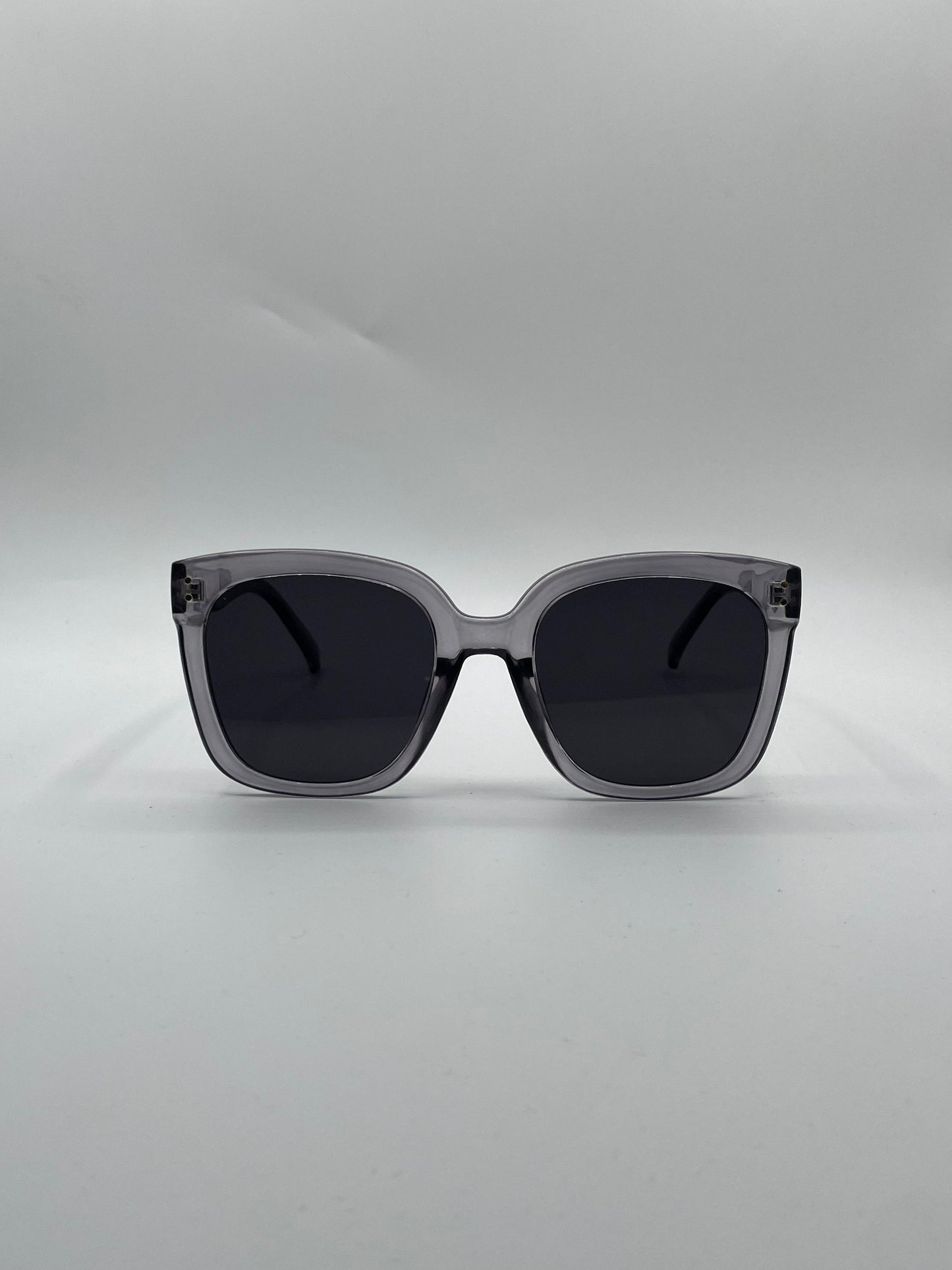 Square Translucent Grey Frame Women's Sunglasses-143