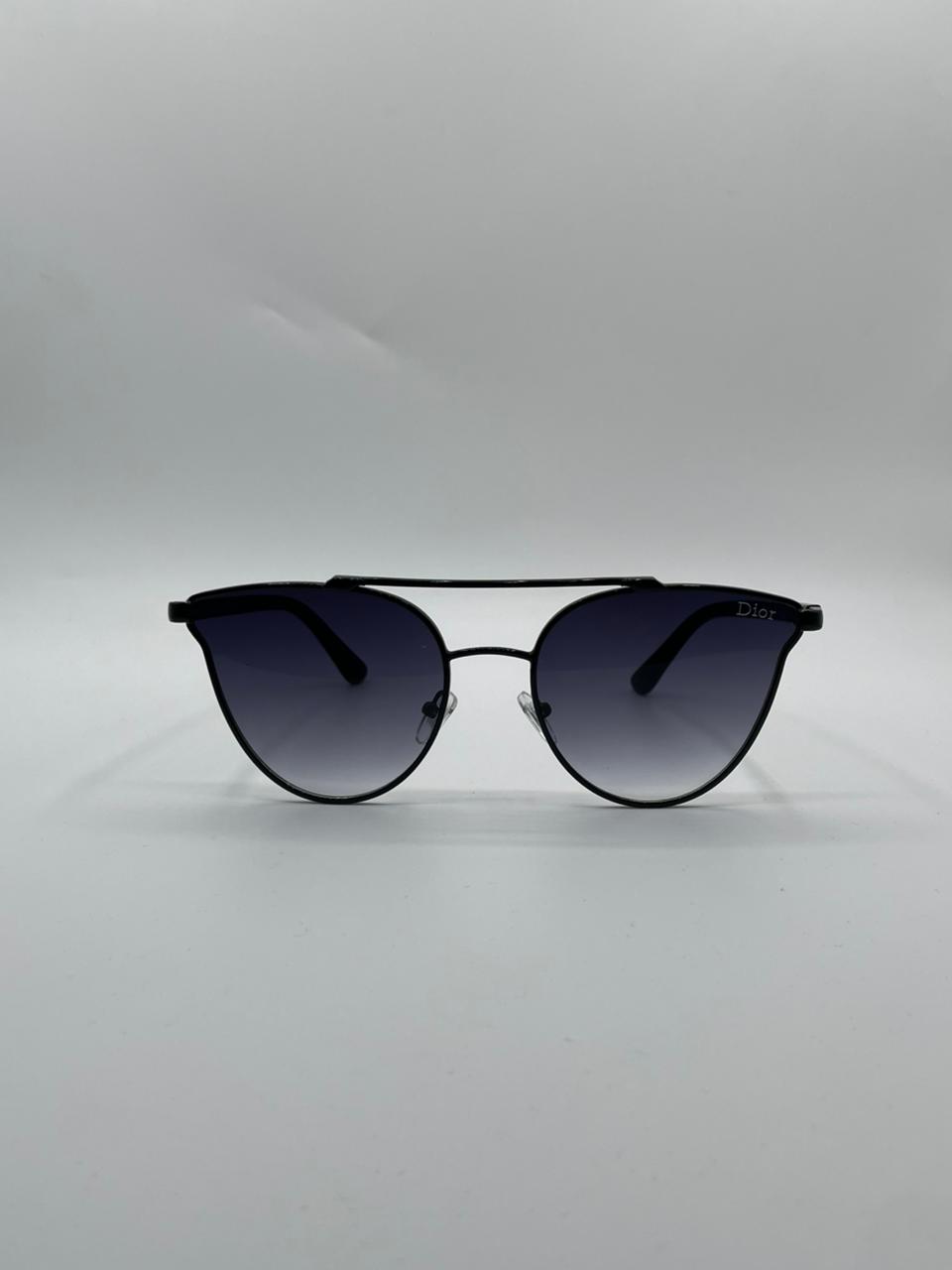 Round Aviator Black Frame Sunglasses-139