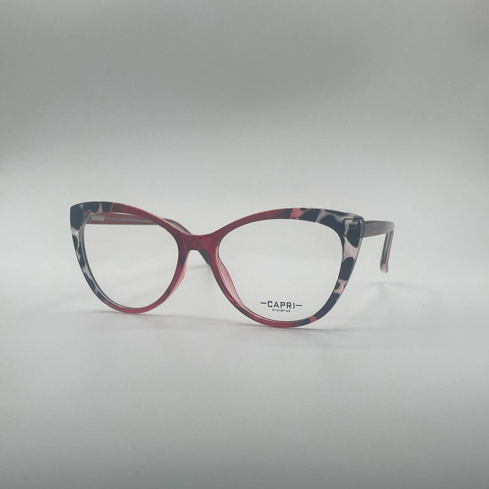 Cat Eye Red & Leopard Pattern Frame Women's Optics-392