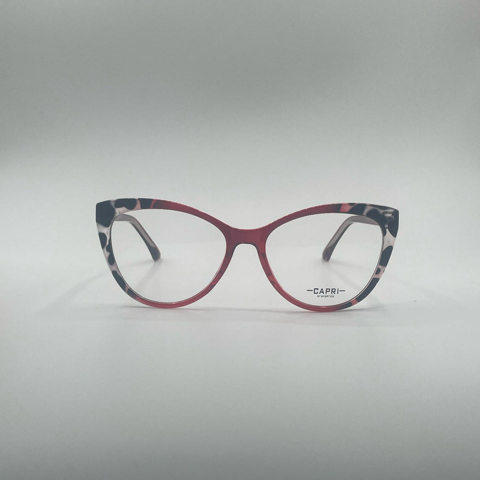 Cat Eye Red & Leopard Pattern Frame Women's Optics-392