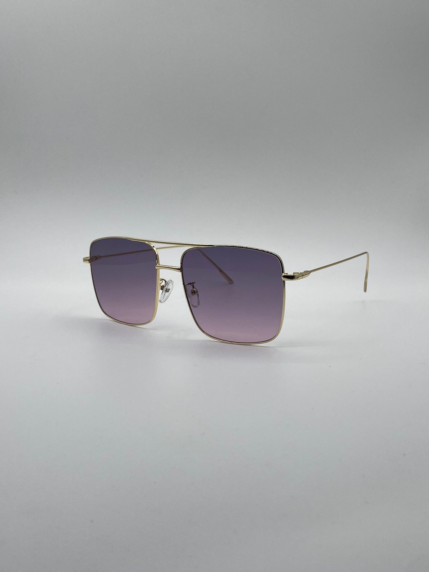 Soft Square Thin Golden Frame Sunglasses-156