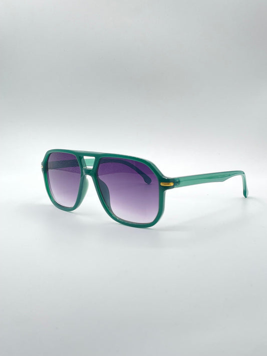 Retro Aviator Green Frame Men's Sunglasses-147