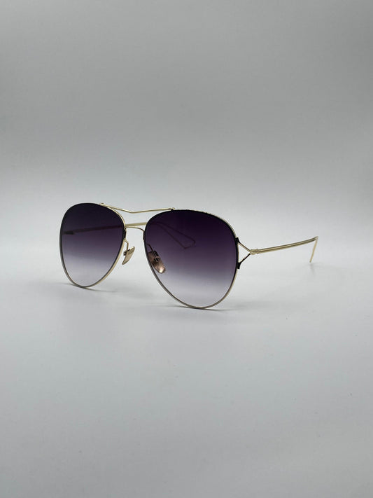 Aviator Thin Golden Frame Sunglasses-159