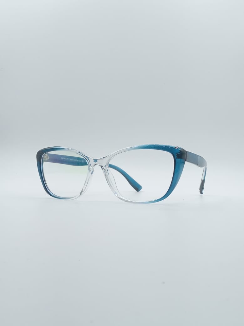 Cat Eye Blue & White Frame Women's Optics-058