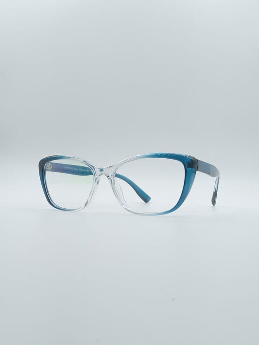 Cat Eye Blue & White Frame Women's Optics-058
