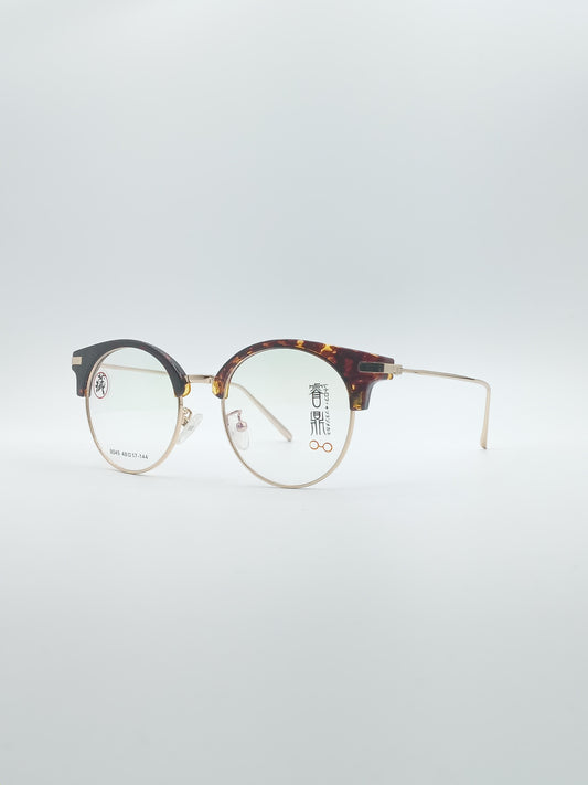 Retro Aviator Brown & Yellow Frame Unisex Optics-196