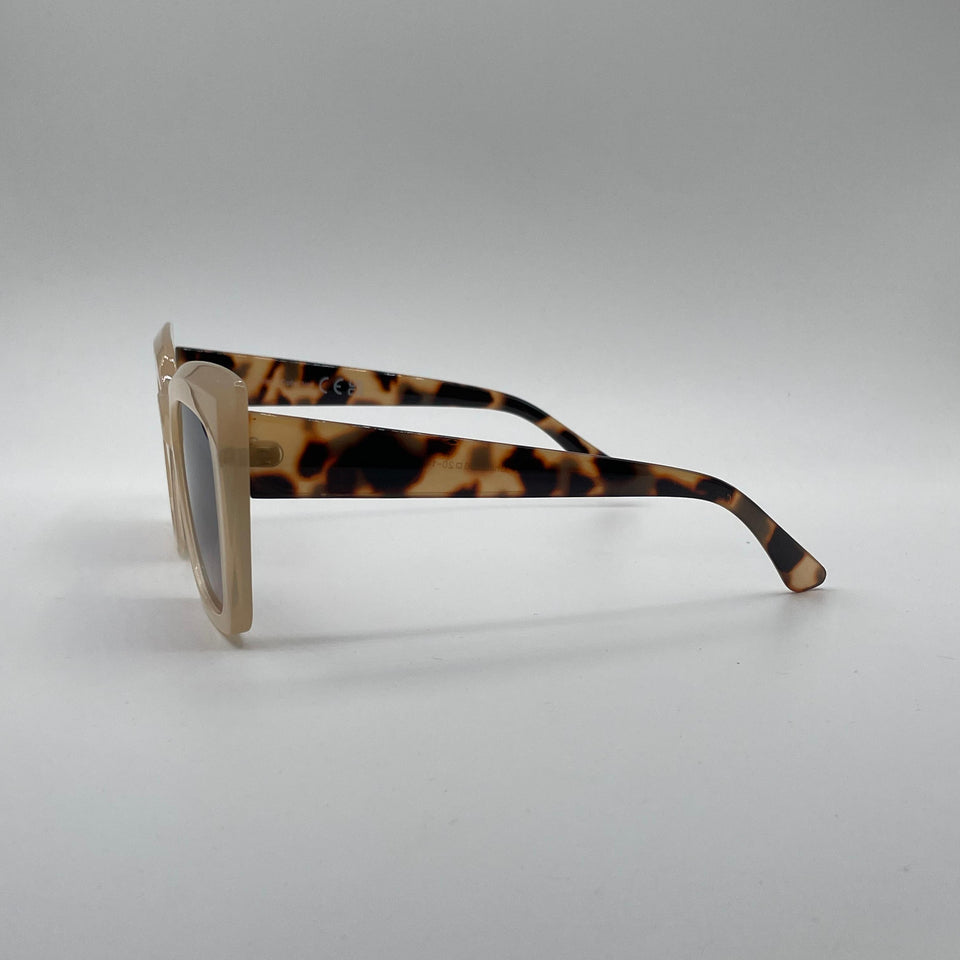 Square Light Beige Frame Women's Sunglasses-148