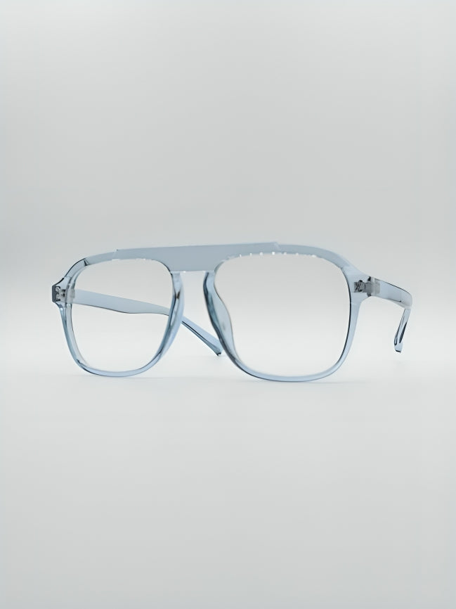 Geometrical Blue Frame Unisex Optics-126