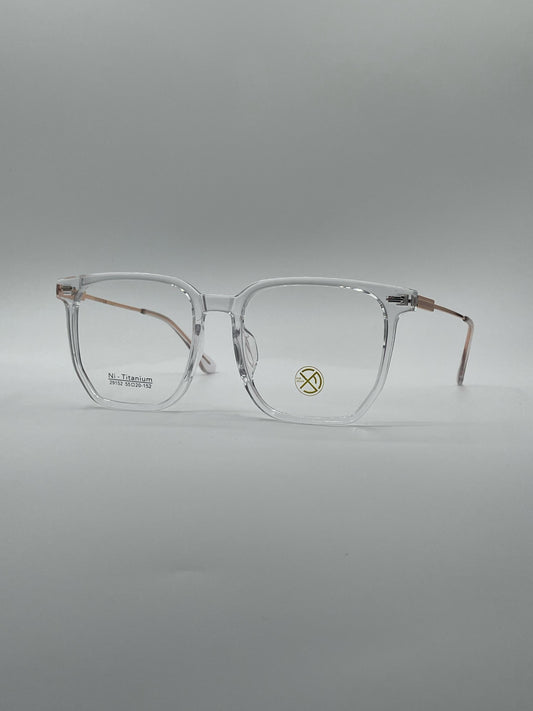 Acetate Translucent White Frame Men's Optics-405