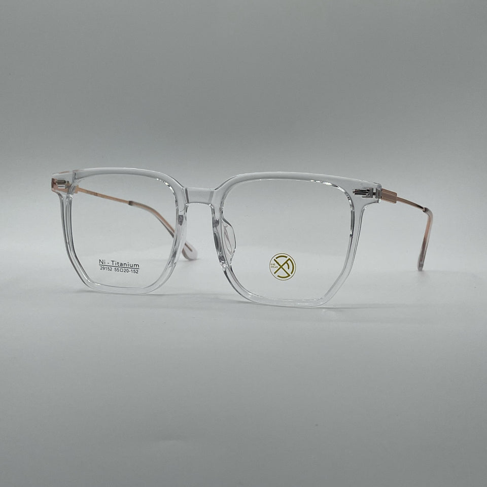 Acetate Translucent White Frame Men's Optics-405