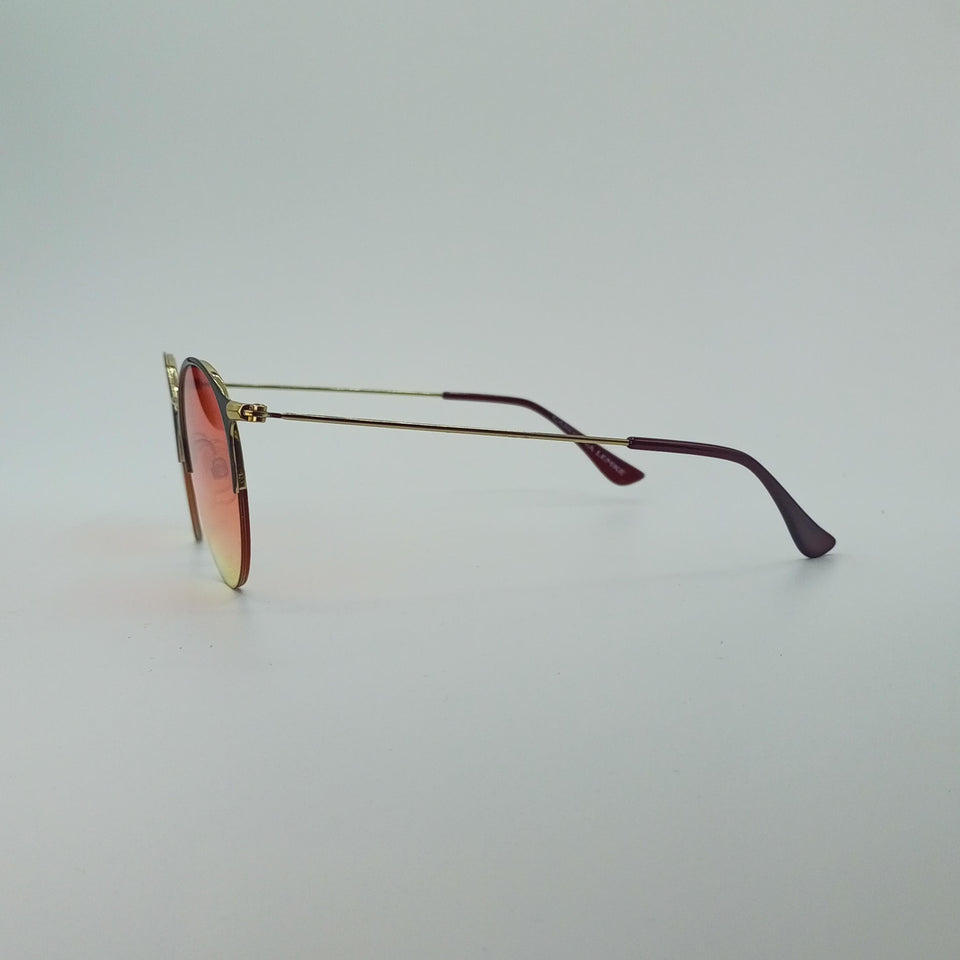 Vibrant Sunset Gradient Round Sunglasses-221