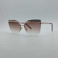 Cat Eye Golden Frame Women's Sunglasses-015