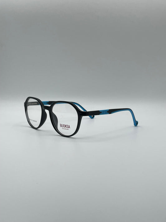 Circular Black & Blue Frame Kids Optics-297