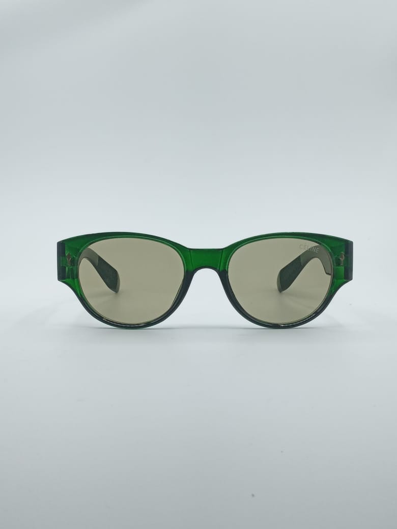Circular Green Frame Women's Sunglasses-071