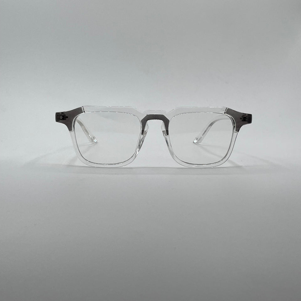 Acetate Translucent White Frame Men's Optics-284