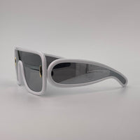Grey Frame Shield Sunglasses Black Lenses-244