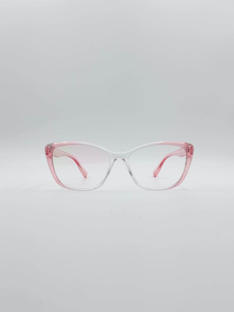 Cat Eye Pink & White Frame Women's Optics-090