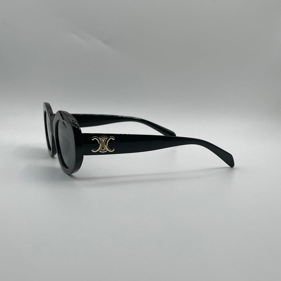 Circular Black Frame Women's Sunglasses-127