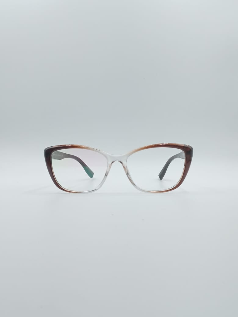 Cat Eye Brown & White Frame Women's Optics-089