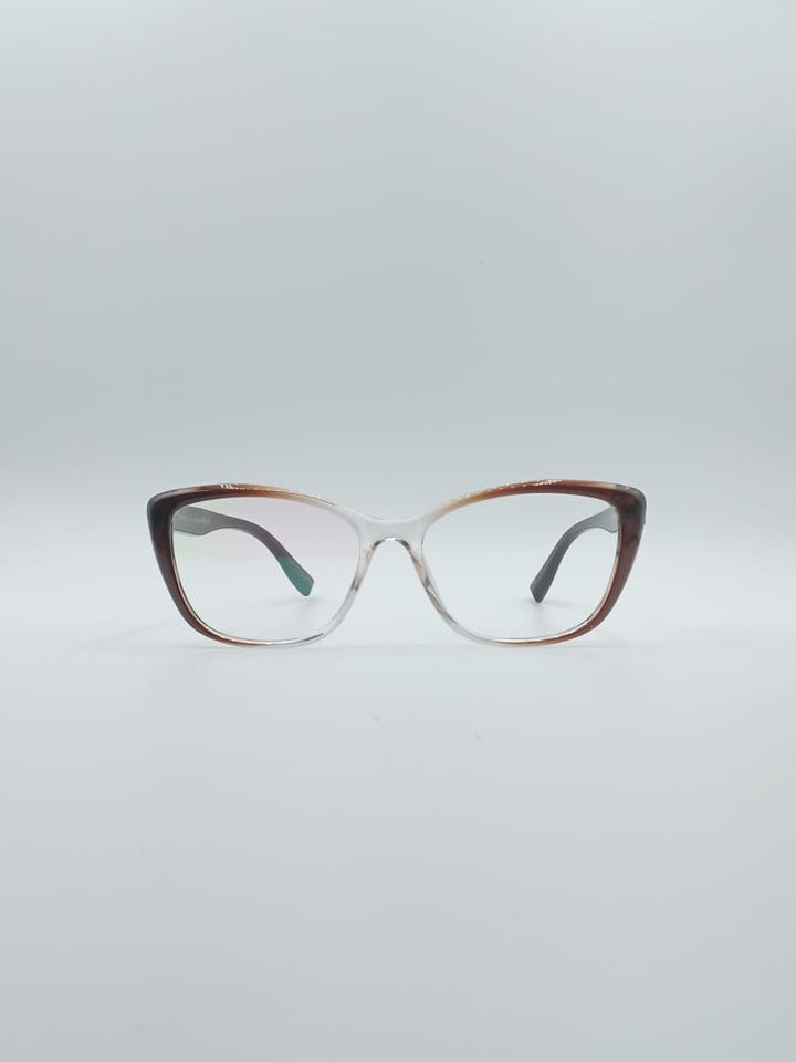 Cat Eye Brown & White Frame Women's Optics-089