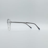 Geometrical Grey & White Frame Men's Optics-111