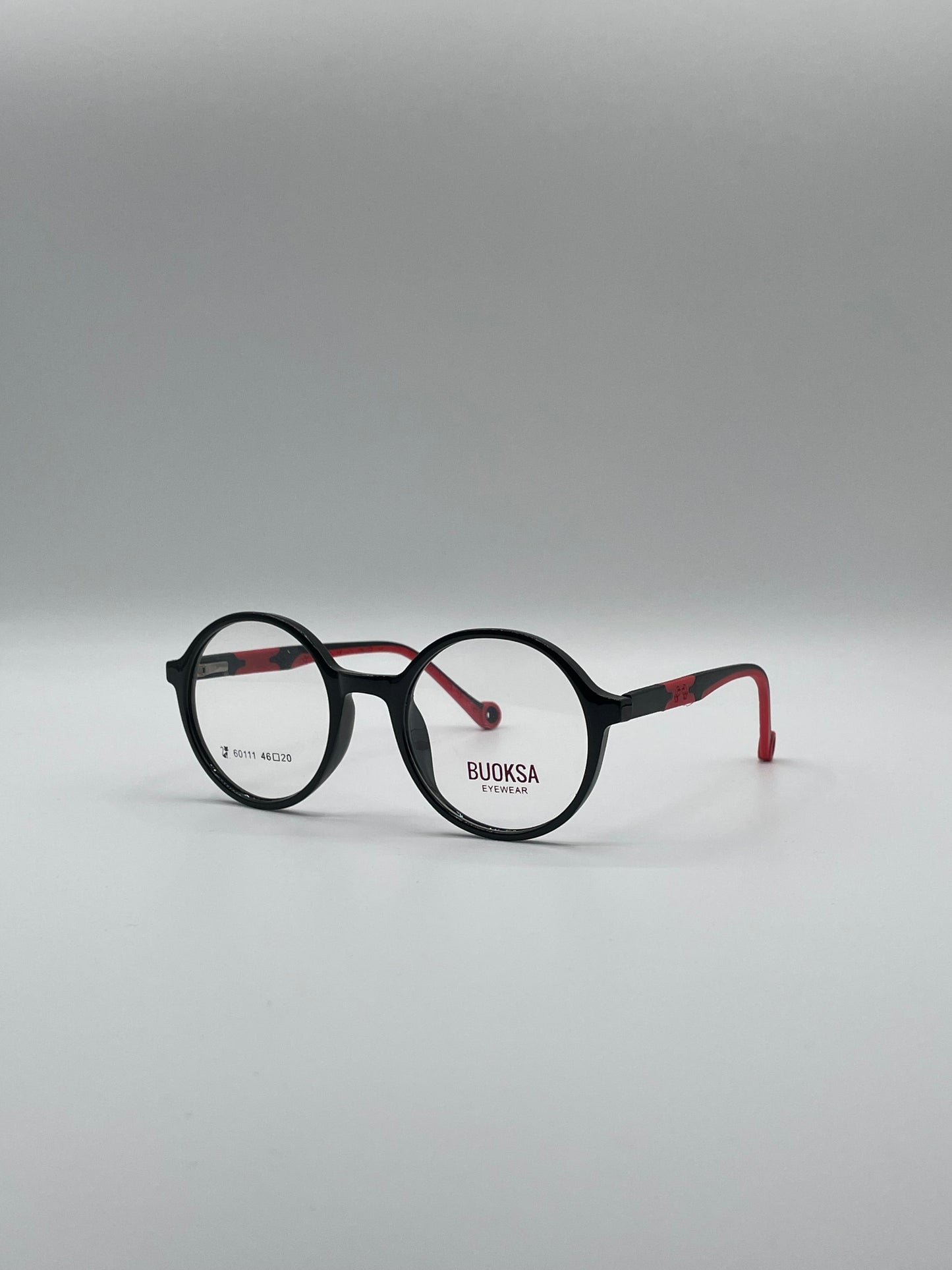 Circular Black & Red Frame Kids Optics-295