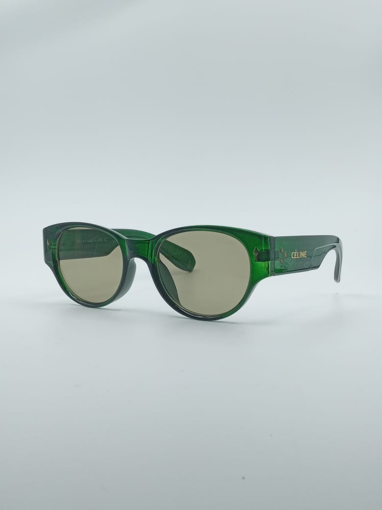 Circular Green Frame Women's Sunglasses-071