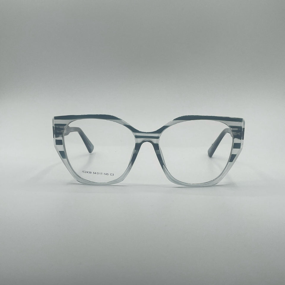 Cat Eye Grey & Black Frame Women's Optics-377
