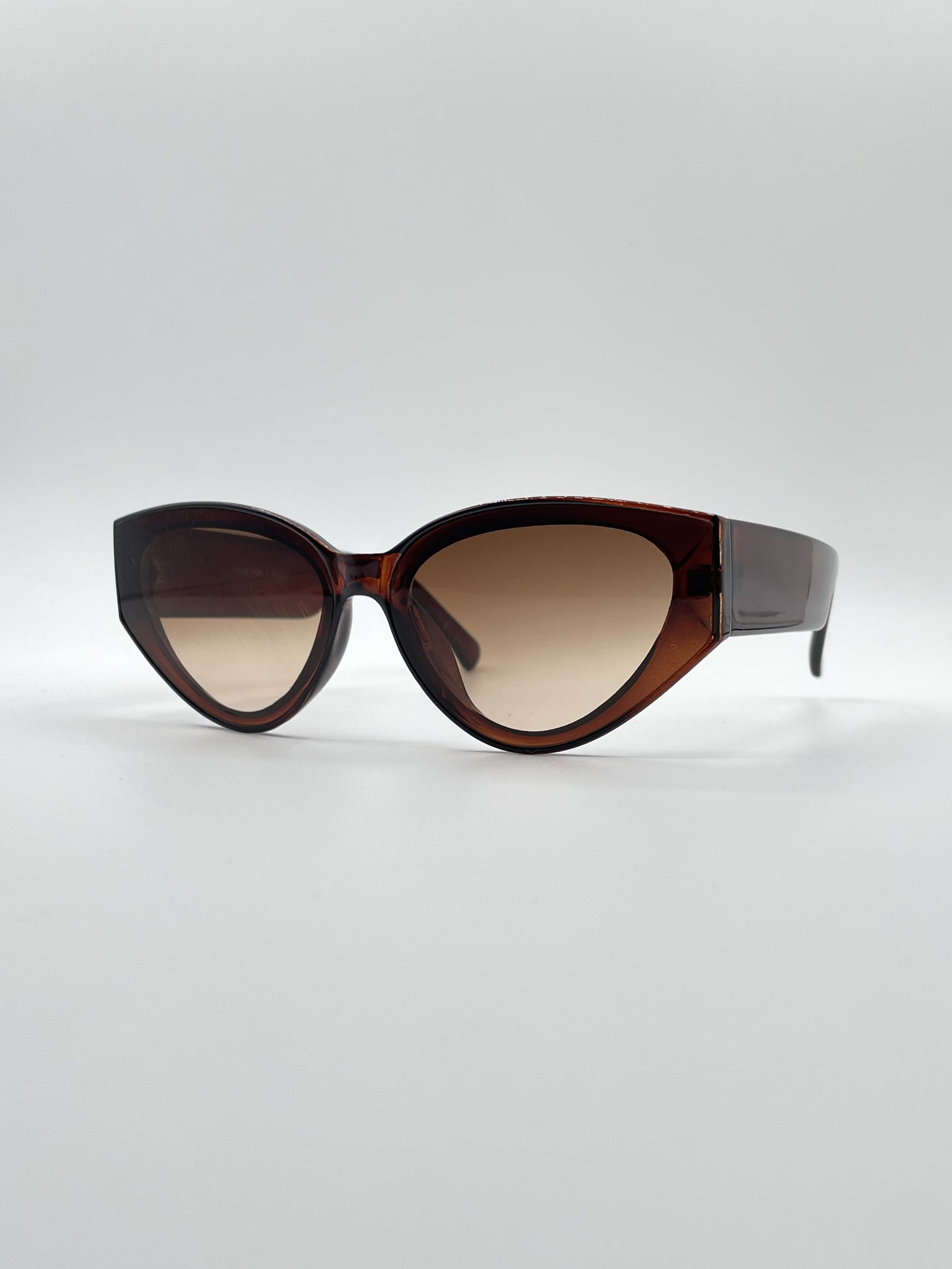 Circular Brown Frame Women's Sunglasses-089
