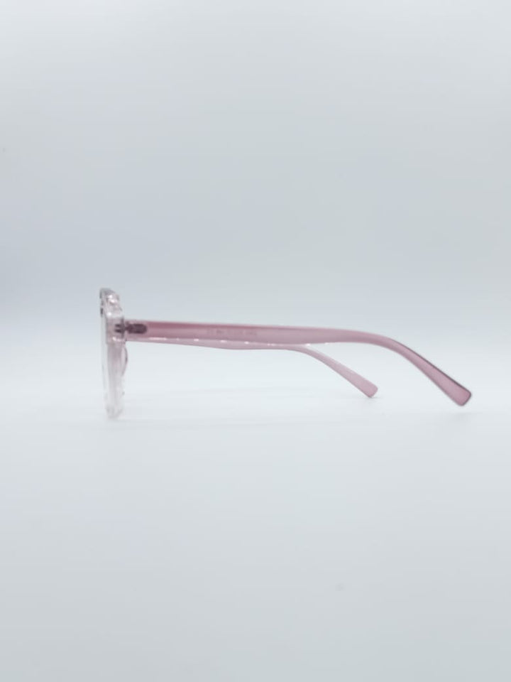 Geometrical Pink & White Frame Unisex Optics-127