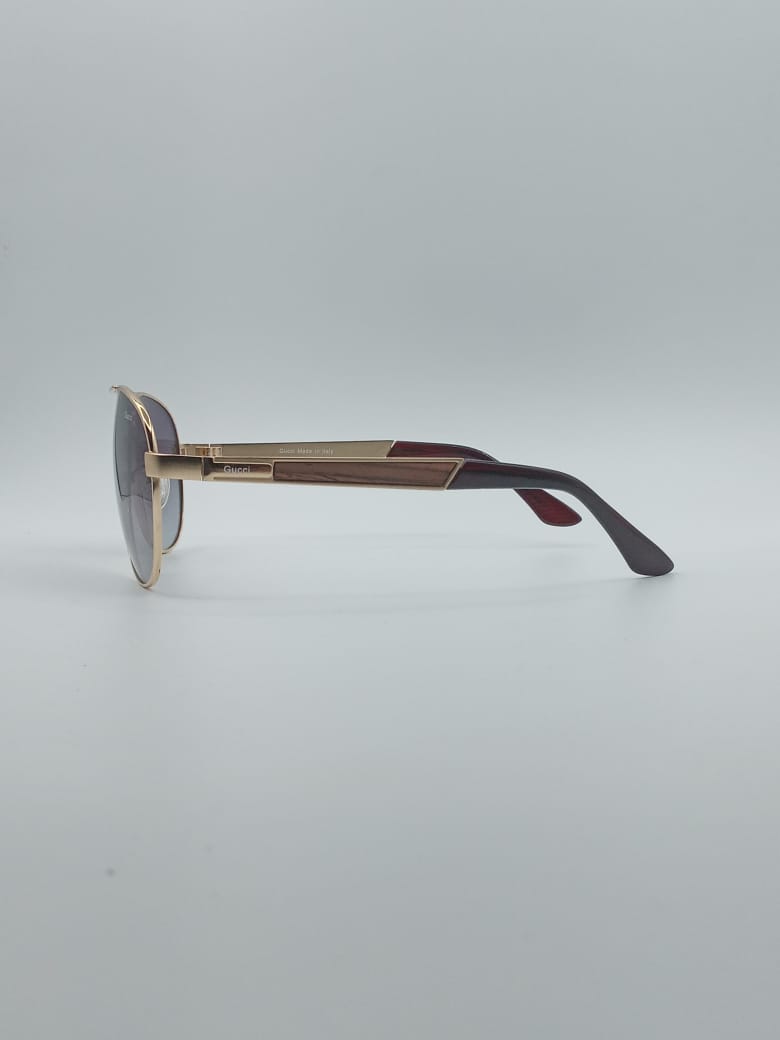 Aviator Thin Golden Frame Unisex Sunglasses-006