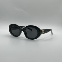Circular Black Frame Women's Sunglasses-127