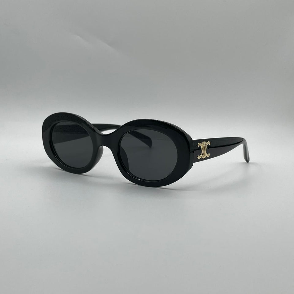 Circular Black Frame Women's Sunglasses-127