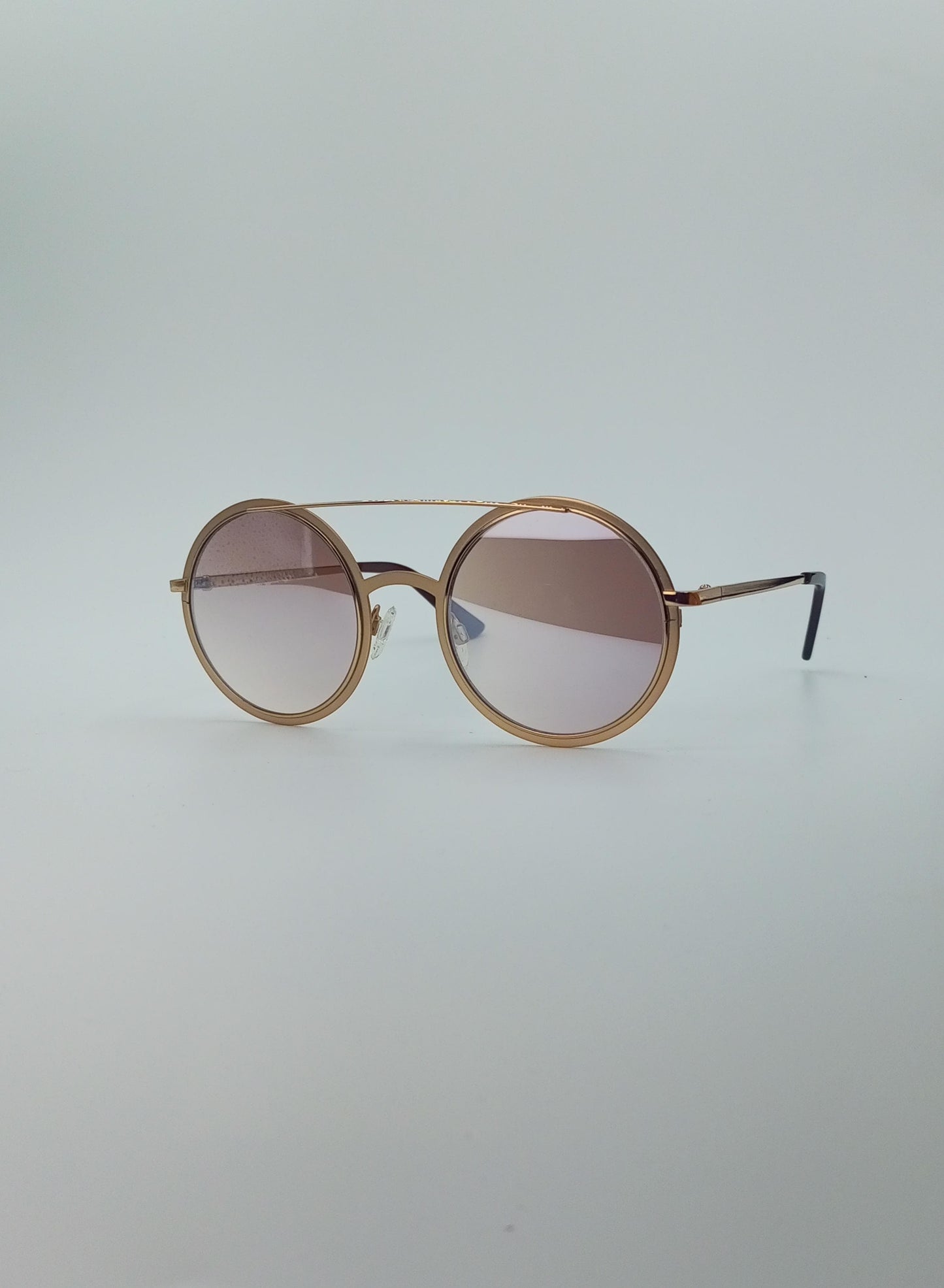 Golden Blush Gradient Round Sunglasses-222