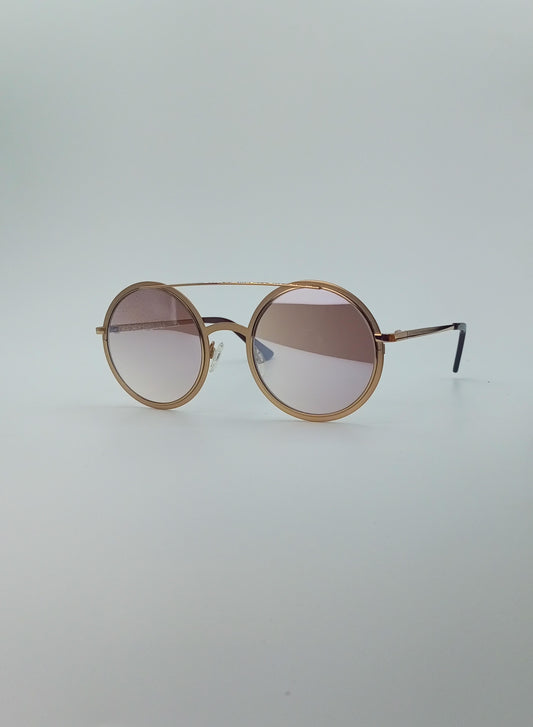 Golden Blush Gradient Round Sunglasses-222