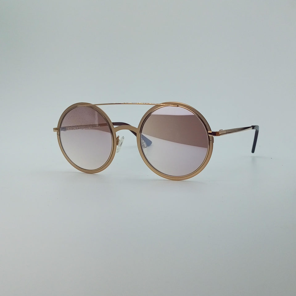 Golden Blush Gradient Round Sunglasses-222