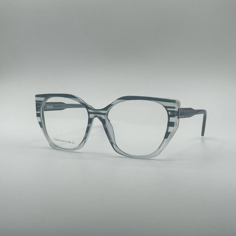 Cat Eye Grey & Black Frame Women's Optics-377