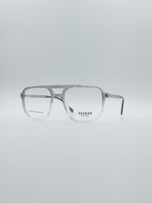 Geometrical Grey & White Frame Men's Optics-111