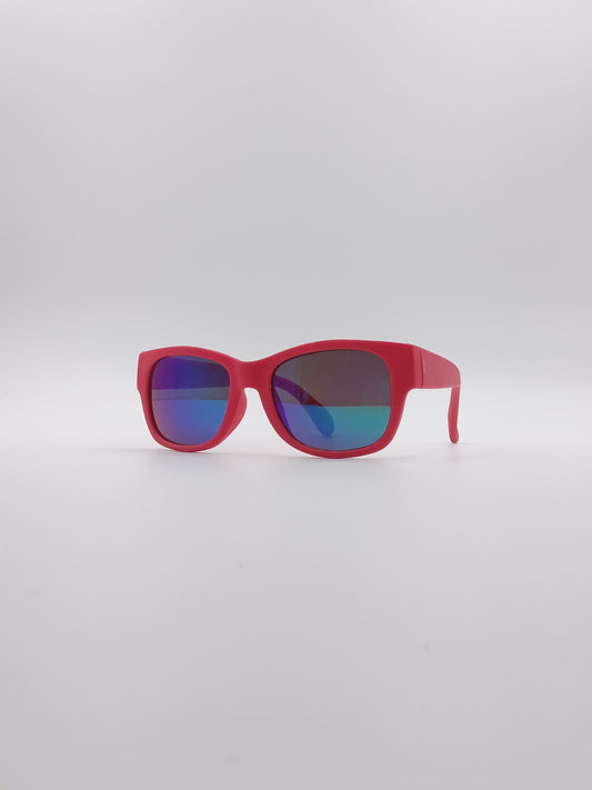 Acetate Red Frame Kids Sunglasses-065